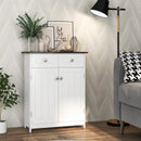 Freestanding Bathroom Floor Cabinet Storage Organizer with 2 Drawers-White by LJGDeals