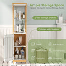 Bathroom Floor Cabinet with Door Shelves Adjustable Shelf-Natural by LJGDeals
