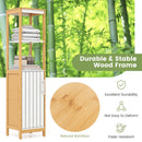 Bathroom Floor Cabinet with Door Shelves Adjustable Shelf-Natural by LJGDeals