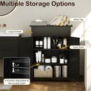 Bathroom Floor Cabinet Freestanding Storage Organizer with 2 Doors by LJGDeals