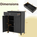 Bathroom Floor Cabinet Freestanding Storage Organizer with 2 Doors by LJGDeals