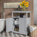 Freestanding Bathroom Floor Cabinet with Double Shutter Doors by LJGDeals