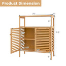 Bamboo Bathroom Floor Storage Cabinet with Shutter Doors-Natural by LJGDeals