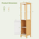 Bathroom Floor Cabinet with Door Shelves Adjustable Shelf-Natural by LJGDeals