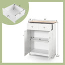 Freestanding Bathroom Floor Cabinet Storage Organizer with 2 Drawers-White by LJGDeals