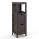 Wooden Bathroom Floor Cabinet with Removable Drawers-Brown by DirectDeals