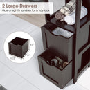 Wooden Bathroom Floor Cabinet with Removable Drawers-Brown by DirectDeals