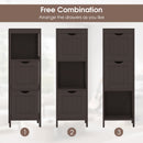 Wooden Bathroom Floor Cabinet with Removable Drawers-Brown by DirectDeals