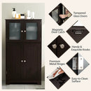 Bathroom Floor Storage Locker Kitchen Cabinet with Doors and Adjustable Shelf by LJGDeals