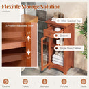 Bathroom Freestanding Storage Cabinet with Single Glass Door by LJGDeals