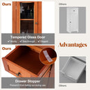Bathroom Freestanding Storage Cabinet with Single Glass Door by LJGDeals