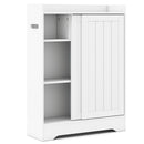 Bathroom Storage Cabinet Slim Floor Cabinet with Toilet Paper Holders-White by LJGDeals