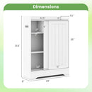 Bathroom Storage Cabinet Slim Floor Cabinet with Toilet Paper Holders-White by LJGDeals