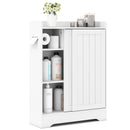 Bathroom Storage Cabinet Slim Floor Cabinet with Toilet Paper Holders-White by LJGDeals