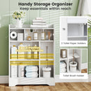 Bathroom Storage Cabinet Slim Floor Cabinet with Toilet Paper Holders-White by LJGDeals