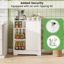 Bathroom Storage Cabinet Slim Floor Cabinet with Toilet Paper Holders-White by LJGDeals