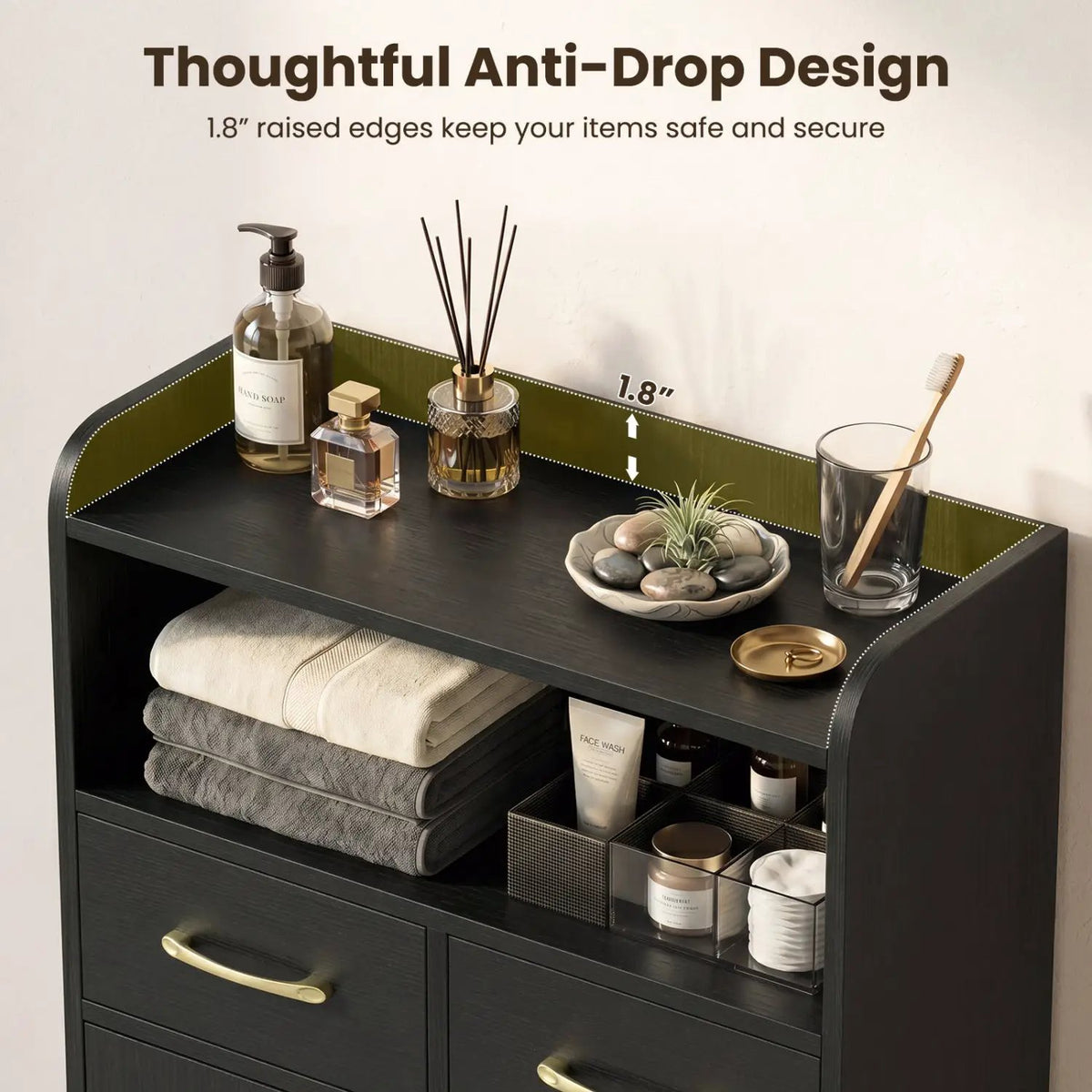 Freestanding Bathroom Storage Cabinet with 2 Drawers & Doors, photo 15 of 32