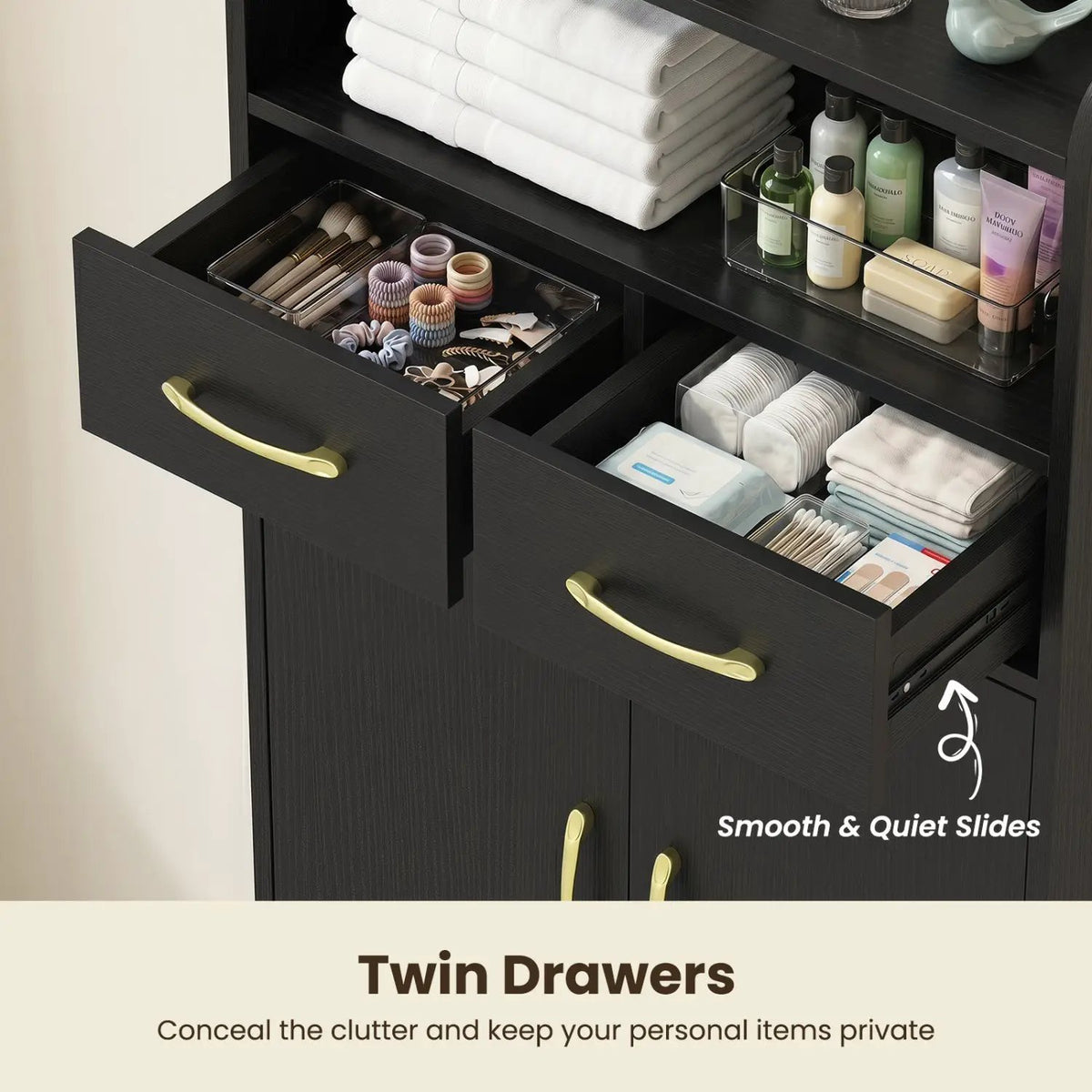 Freestanding Bathroom Storage Cabinet with 2 Drawers & Doors, photo 16 of 32