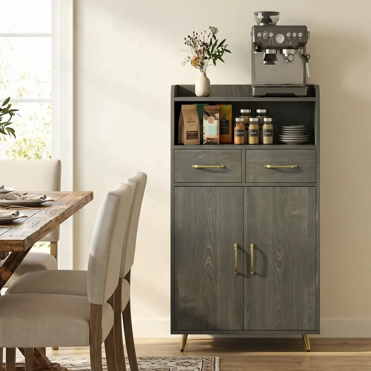 Freestanding Bathroom Storage Cabinet with 2 Drawers & Doors, photo 26 of 32