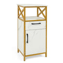 Bathroom Storage Cabinet with Drawer and Open Shelf - White