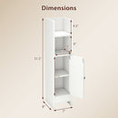 Bathroom Slim Cabinet Corner with Door and Adjustable Shelf-White