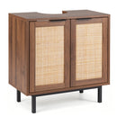Bathroom Vanity Cabinet with Rattan Doors and U-Shaped Cut-Out by DirectDeals