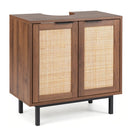 Bathroom Vanity Cabinet with Rattan Doors and U-Shaped Cut-Out by LJGDeals