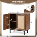 Bathroom Vanity Cabinet with Rattan Doors and U-Shaped Cut-Out by LJGDeals