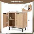 Bathroom Vanity Cabinet with Rattan Doors and U-Shaped Cut-Out by LJGDeals