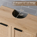 Bathroom Vanity Cabinet with Rattan Doors and U-Shaped Cut-Out by LJGDeals