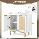 Bathroom Vanity Cabinet with Rattan Doors and U-Shaped Cut-Out by LJGDeals