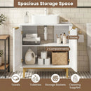 Bathroom Vanity Cabinet with Rattan Doors and U-Shaped Cut-Out by LJGDeals