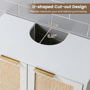 Bathroom Vanity Cabinet with Rattan Doors and U-Shaped Cut-Out by LJGDeals
