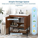 31 Inch Bathroom Vanity Sink Combo with Doors and Open Shelf-Walnut by LJGDeals
