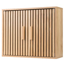 Bathroom Wall Cabinet with 2 Slatted Doors and 3-Level Adjustable Shelves by LJGDeals