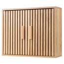 Bathroom Wall Cabinet with 2 Slatted Doors and 3-Level Adjustable Shelves by DirectDeals