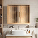 Bathroom Wall Cabinet with 2 Slatted Doors and 3-Level Adjustable Shelves by LJGDeals