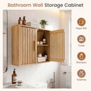 Bathroom Wall Cabinet with 2 Slatted Doors and 3-Level Adjustable Shelves by LJGDeals