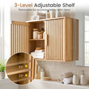 Bathroom Wall Cabinet with 2 Slatted Doors and 3-Level Adjustable Shelves by LJGDeals