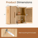 Bathroom Wall Cabinet with 2 Slatted Doors and 3-Level Adjustable Shelves by DirectDeals