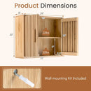 Bathroom Wall Cabinet with 2 Slatted Doors and 3-Level Adjustable Shelves by LJGDeals