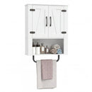 Bathroom Wall Cabinet with Barn Doors and Towel Bar by LJGDeals