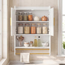 Wall Mounted Bathroom Cabinet with Towel Bars and Adjustable Shelf by DirectDeals