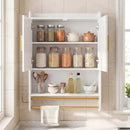 Wall Mounted Bathroom Cabinet with Towel Bars and Adjustable Shelf by LJGDeals