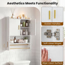 Wall Mounted Bathroom Cabinet with Towel Bars and Adjustable Shelf by DirectDeals