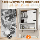 Farmhouse Bathroom Wall Cabinet with Towel Bar - White by LJGDeals