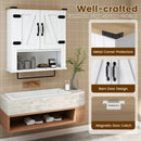 Farmhouse Bathroom Wall Cabinet with Towel Bar - White by LJGDeals