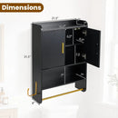 Wall Mounted Bathroom Cabinet with Towel Bars - Black by LJGDeals