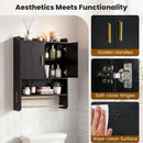 Wall Mounted Bathroom Cabinet with Towel Bars - Black by LJGDeals
