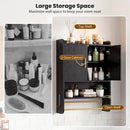 Wall Mounted Bathroom Cabinet with Towel Bars - Black by LJGDeals